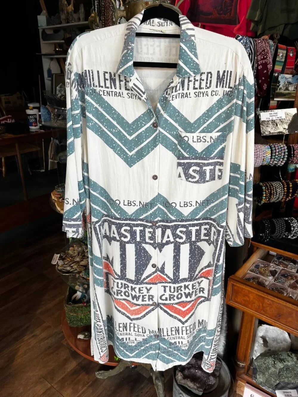 Flour Sack Button Down Dress - Picture 3 of 6